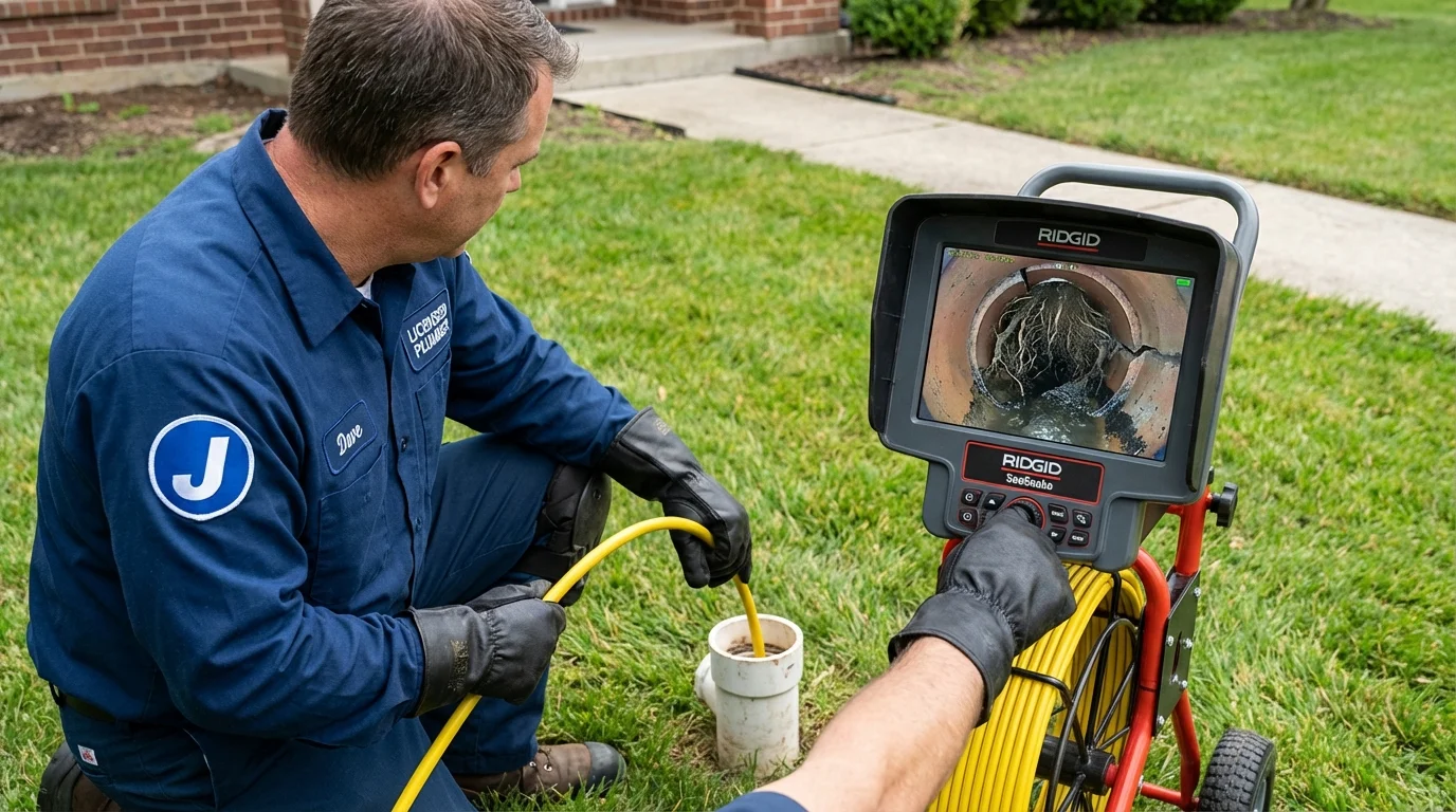 Sewer camera inspection being performed by Johns Plumbing LLC in Warrenville